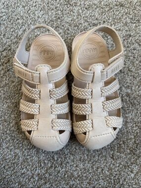 Reef Kids Light Beige Braided Fisherman Sandals